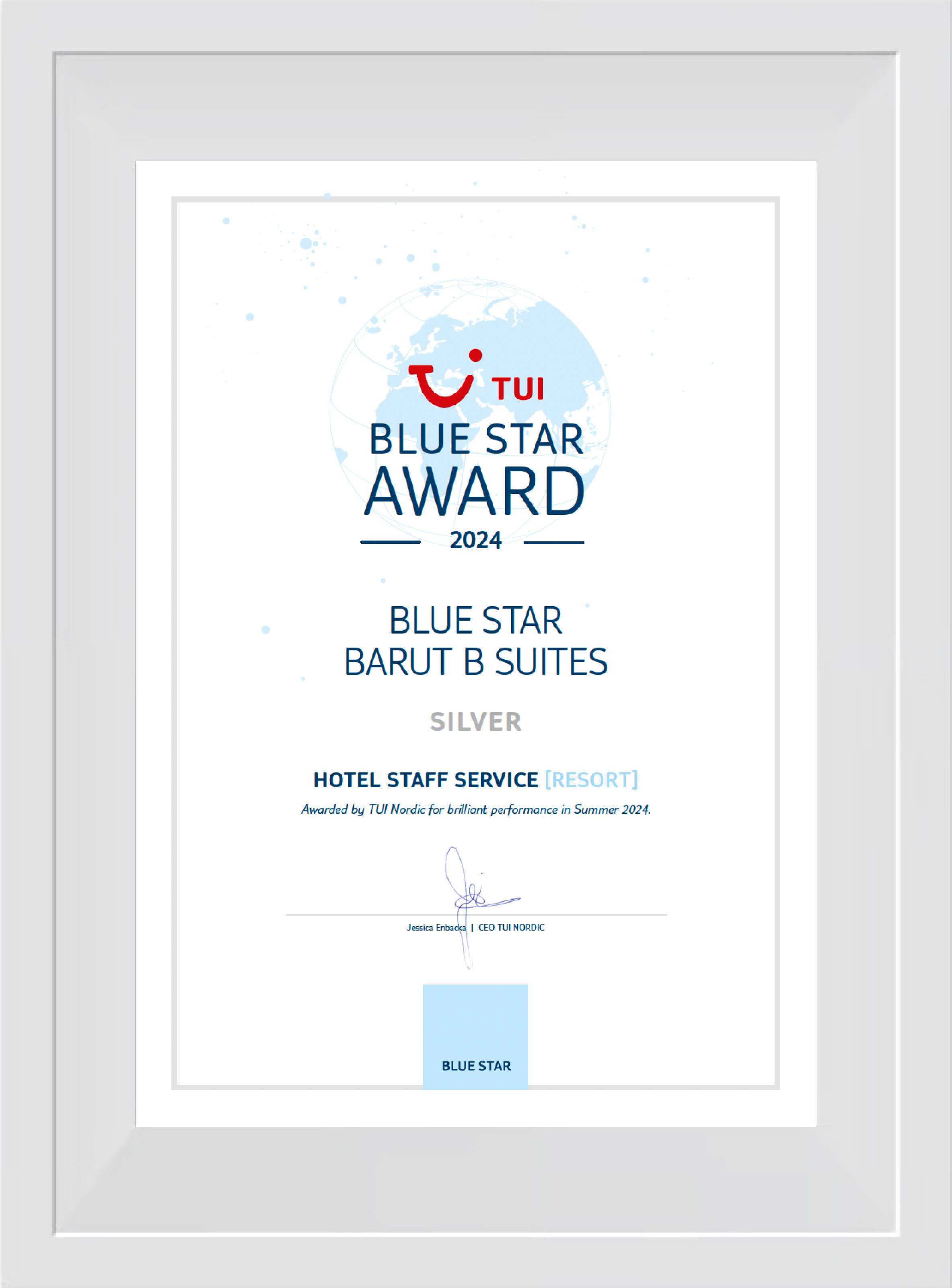 TUI Blue Star Award 2024 - Hotel Staff Service