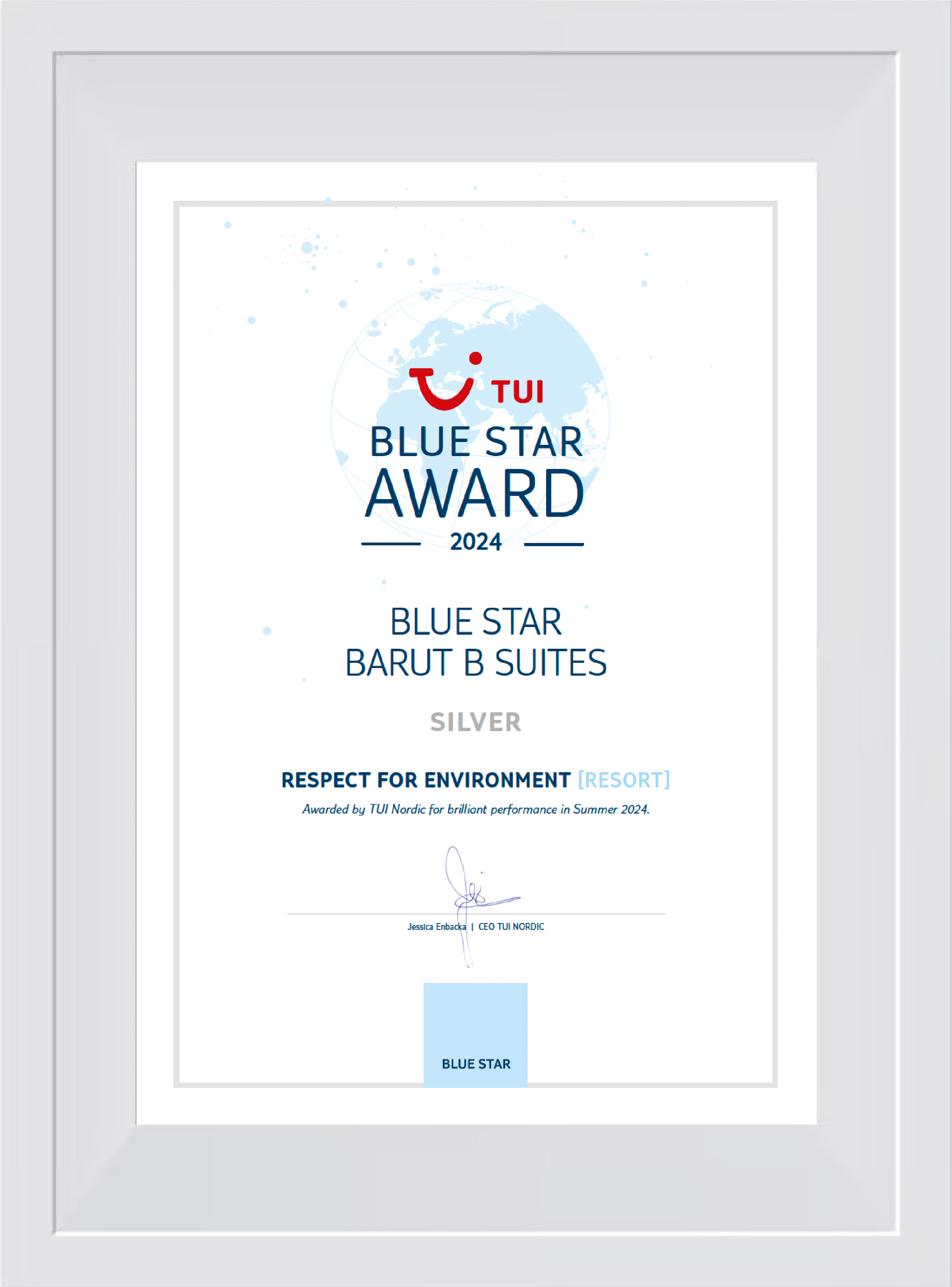 TUI Blue Star Award 2024 - Respect For Environment