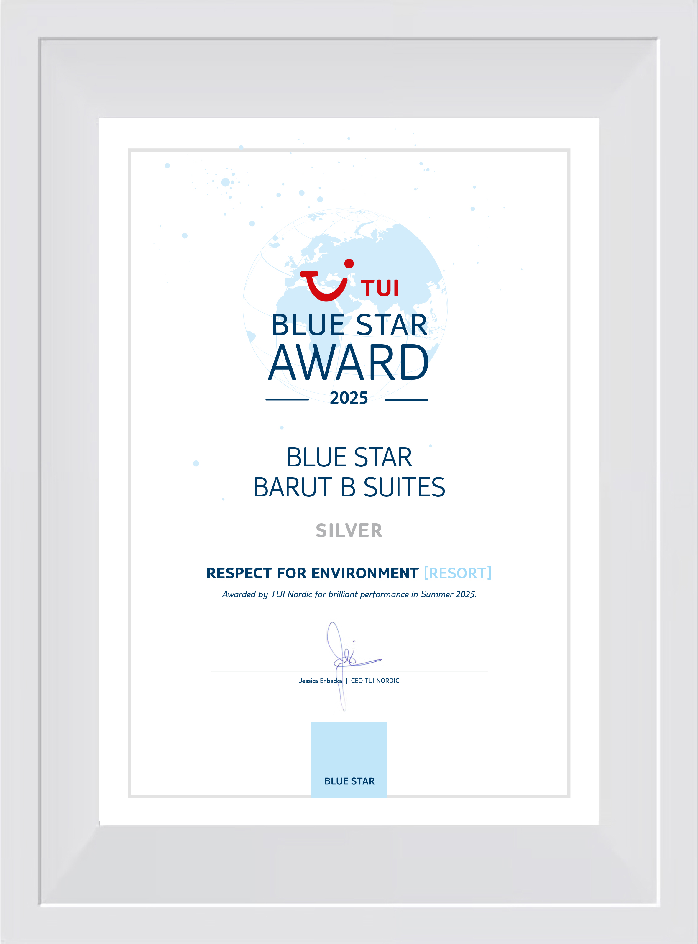 TUI Blue Star Award 2025 - Respect For Environment - Silver